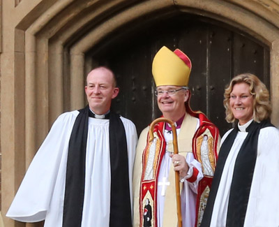 Rev Simon & Louise Moore and the Bishop of Bedford