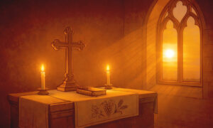 Evening time in church