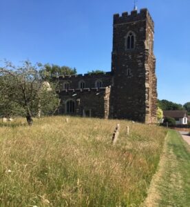 Outside church